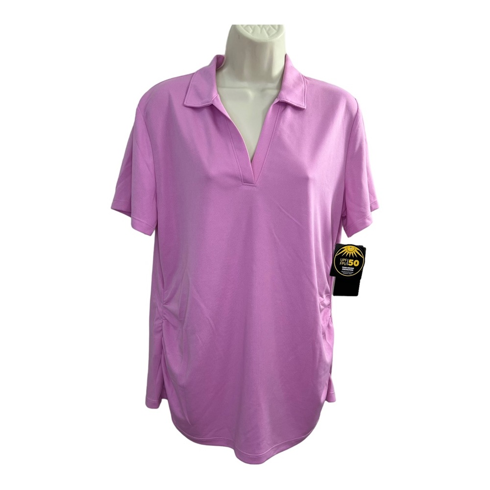 PGA Tour Women’s  Airflux Pastel Pink Sun Protection SPF 50 Golf  Shirt